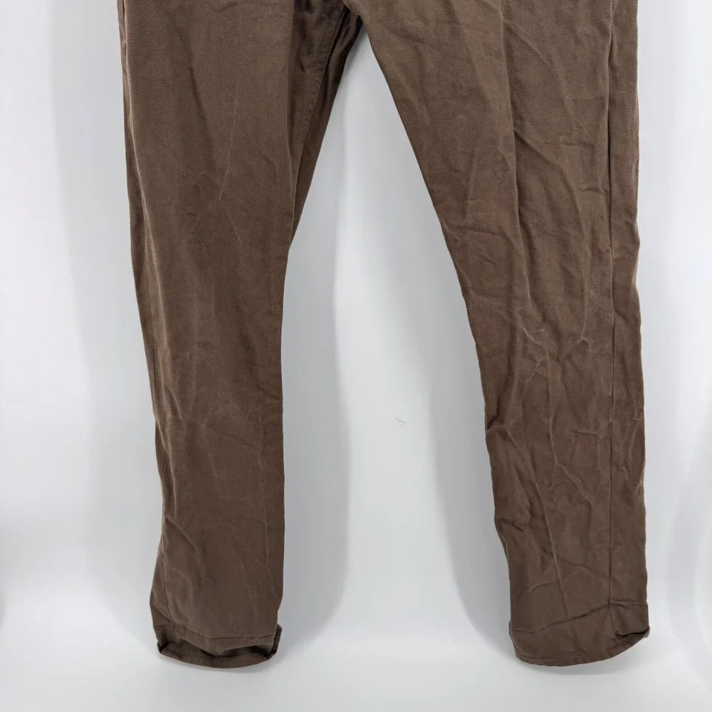 Gustin Slim Fit Pants Mens 35 Brown Cotton Twill Made in USA Button Fly Heritage